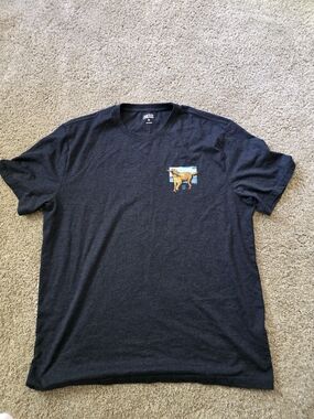 IZOD Black Crewneck T-Shirt with Dog Pocket Graphic